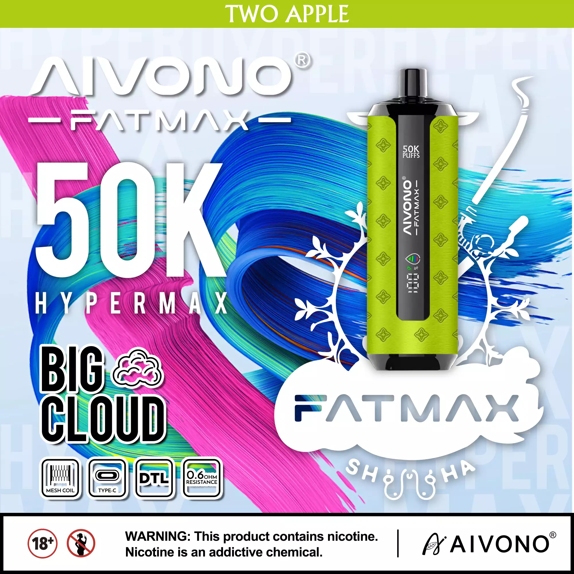 AIVONO AIM FATMAX 50000 Puffs Disposable Vape 10 flavors to