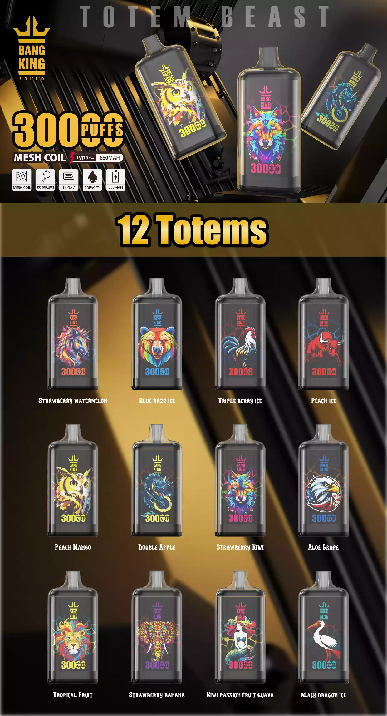 Bang King 30000 Puffs DSK057 Authentic Disposable Vape Low Nicotine Bulk Buy Wholesale