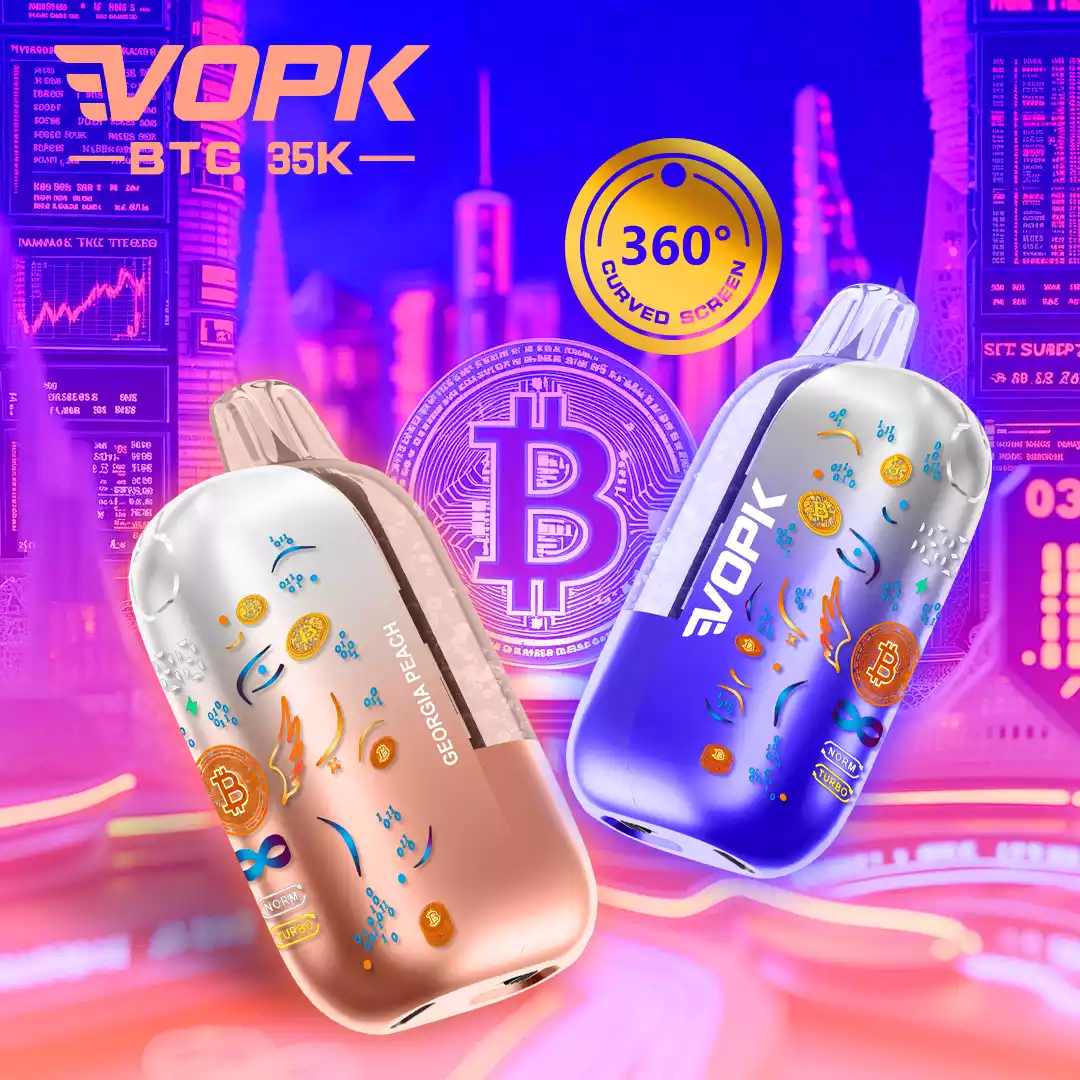 VOPK BTC 35000 Puffs 35K Genopladelig Engangs Vapes Engros Kulkøb  Tilpasselig Mesh Coil Luftstrøm Justérbar - GleeVape